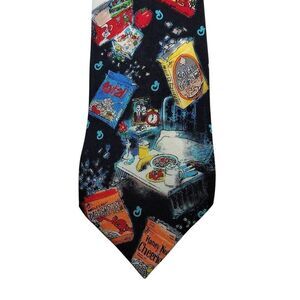 Rare Vintage General Mills Cereal Celebration Tie 100% Silk